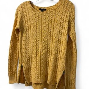 American Eagle Outfitters Yellow Cable Knit Sweater